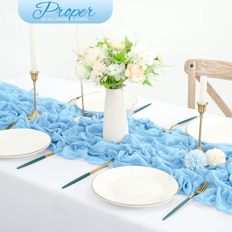 1pc Käsetuch Tisch Läufer Land Stil Gaze Käse Tuch Tischdecke Für Hochzeit Braut Dusche Baby Dusche Geburtstag Party – Detail 4