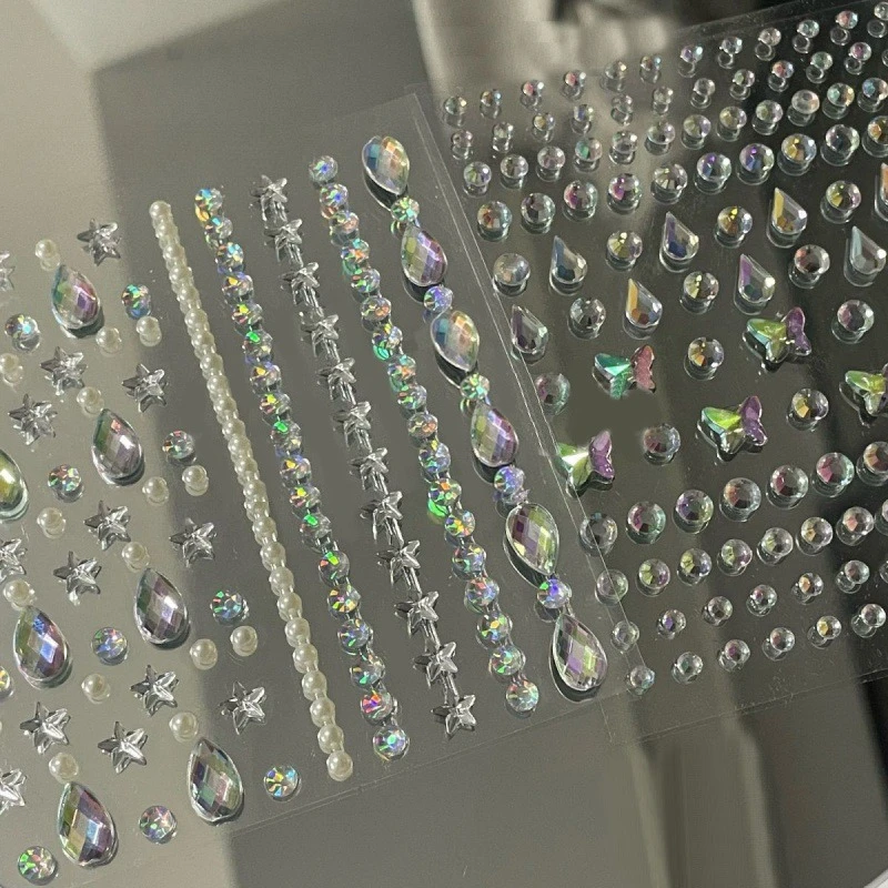 5D Diamond Crystal Stickers Sparkly Water Droplet Rhinestone Deco Sticker Crafts Self Adhesive Jewels Girls Kid Gifts