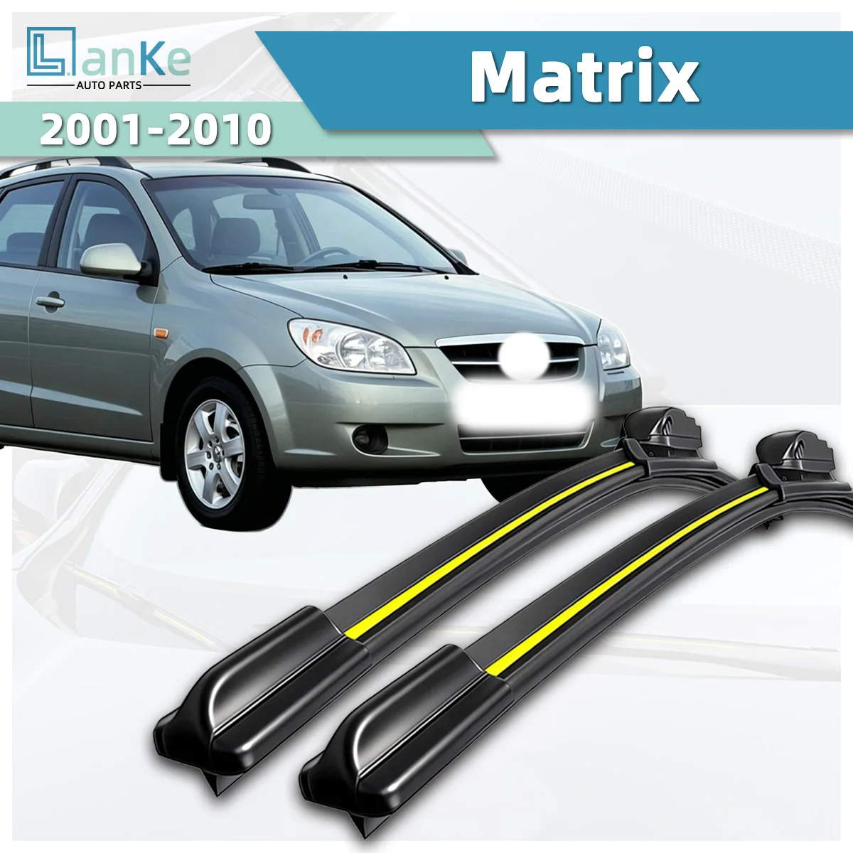 

Lanke Wiper Fit For Hyundai Matrix (2001-2010) Natural Rubber Strip Boneless Silent Car Front Windshield Wipers Blade Auto Parts