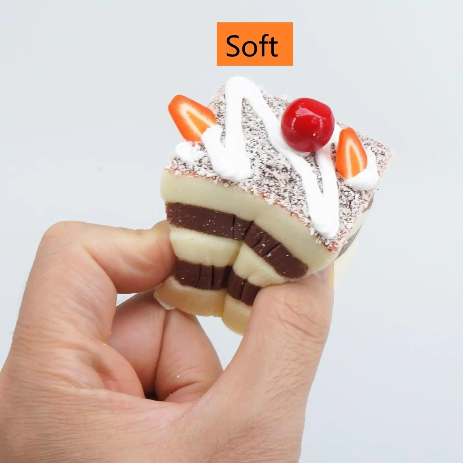 [6-Pack] Artificial Cube Cupcake Dessert Decor and Faux Pastries Food Replica for Kitchen and Bakery Display (Multicolor)