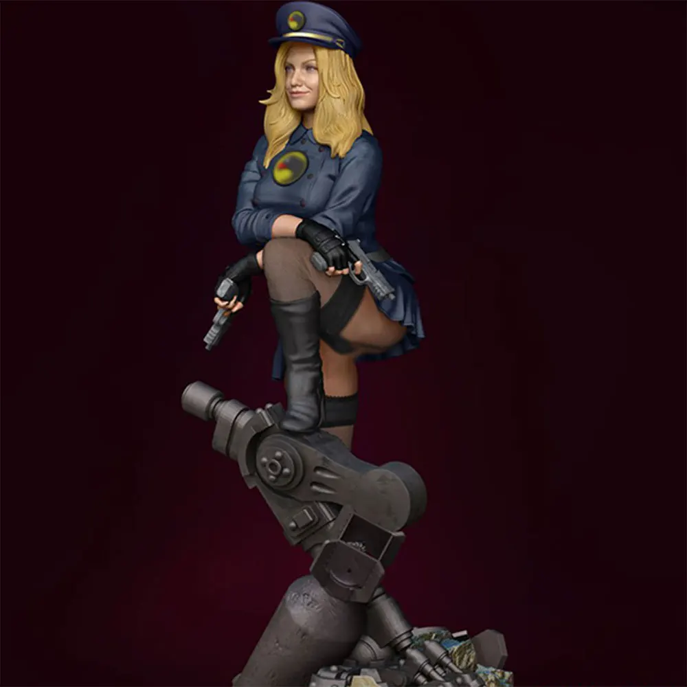 1/24/12/6 Mechanical wreckage battlefield double gun girl, sexy girl resin model kit, 3D printed statue, unpainted, unassembled