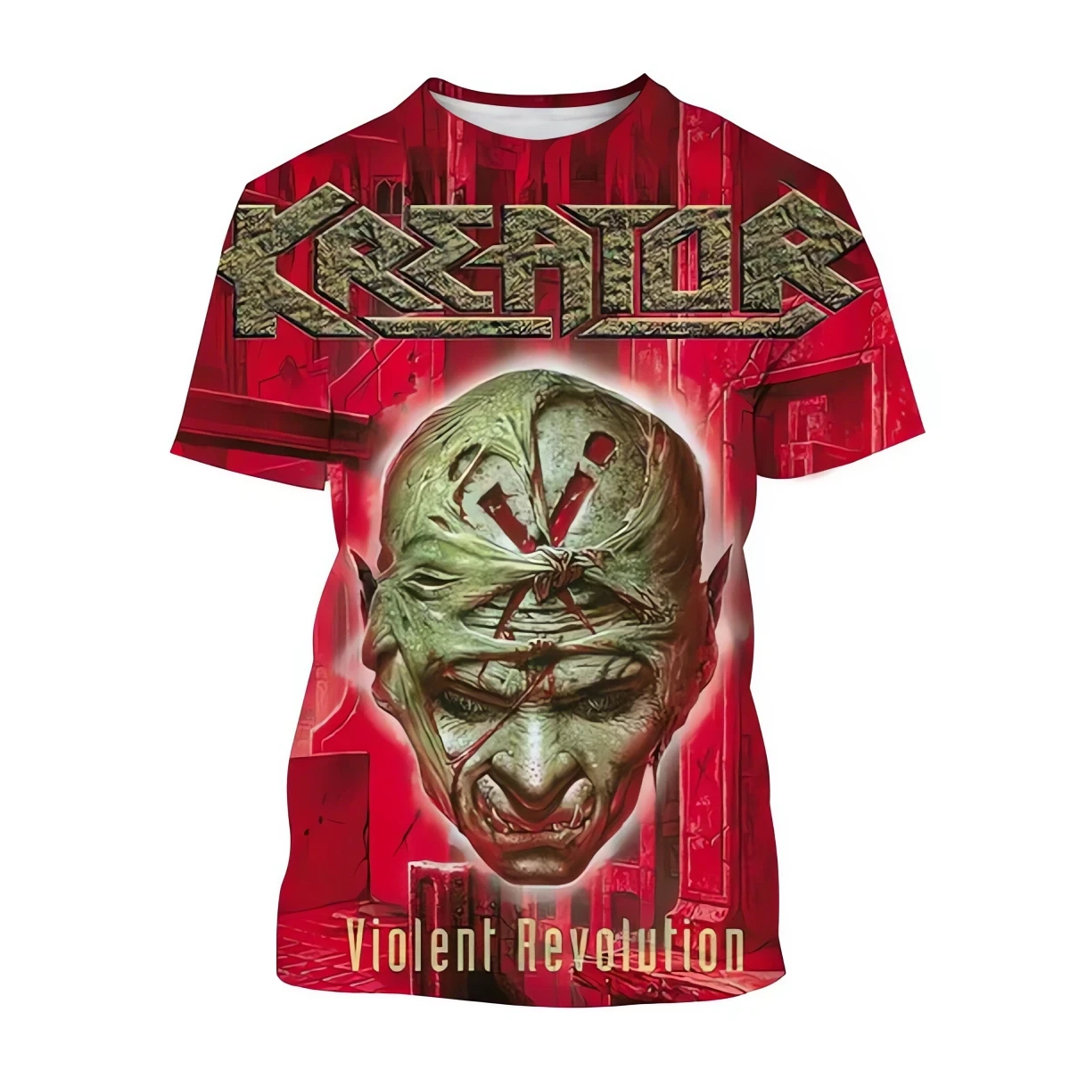 Metal Rock Band Kreator 3D Printed Casual men's T-shirt Short Sleeved Round Neck T-shirt Oversized Loose Horror Clothing New