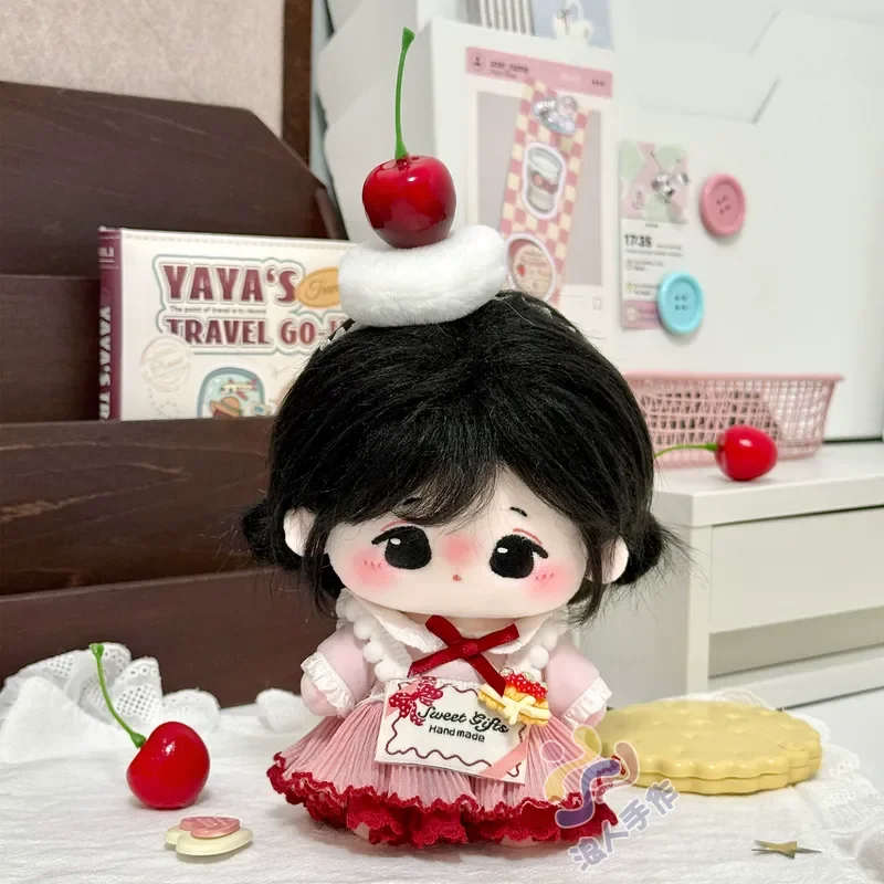 10cm 20cm Cotton Doll Clothes Cherry Cake Pie Series Dress Set Cute Red Cherry Headpiece Suitable For Various Doll Body Types