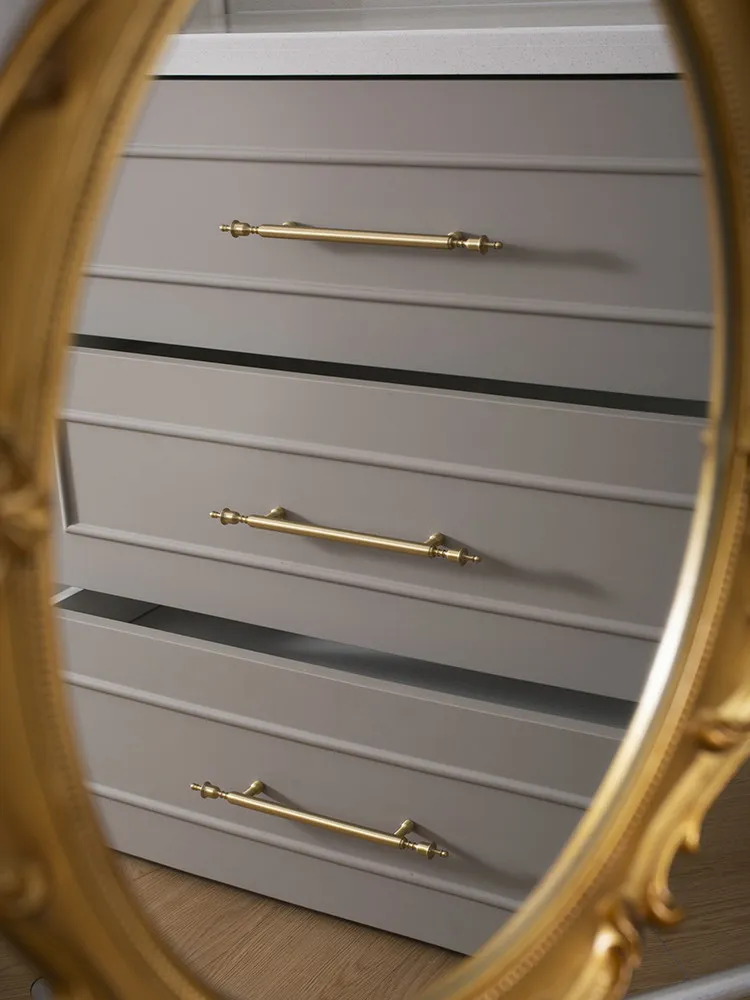 SINNO Luxury Brass Drawer Handles & Knobs Set - Vintage Drawer Pulls with Decorative Knobs Classic Retro Furniture Hardware