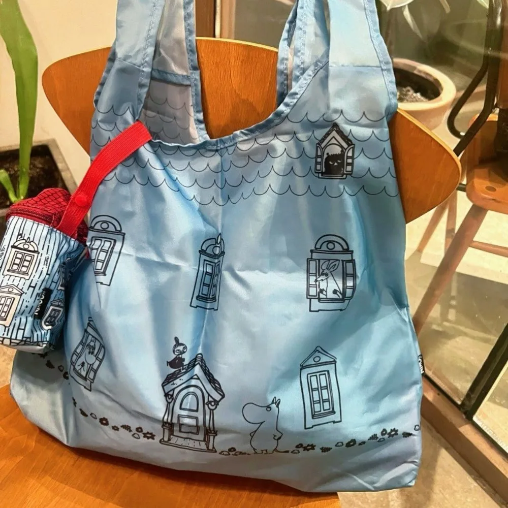 حقيبة تسوق قابلة للطي على شكل رسوم كرتونية لطيفة، حقيبة تخزين مكونة من قطعتين، قابلة لإعادة الاستخدام وخفيفة الوزن ومقاومة للماء للتسوق اليومي وهدايا السفر