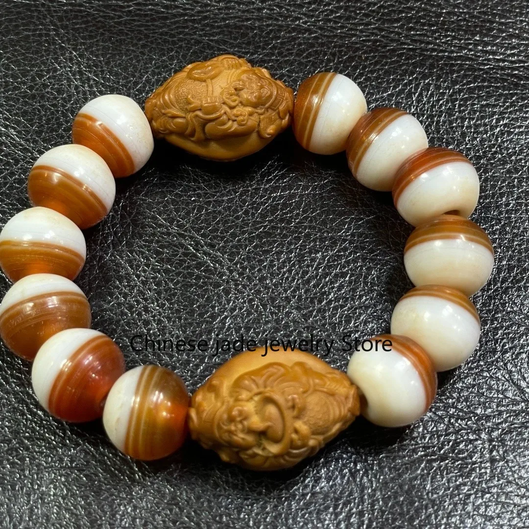 Tibetan Nepalese Himalayan Bead Ancient agate Old Dzi Talisman eye Bead Amulet