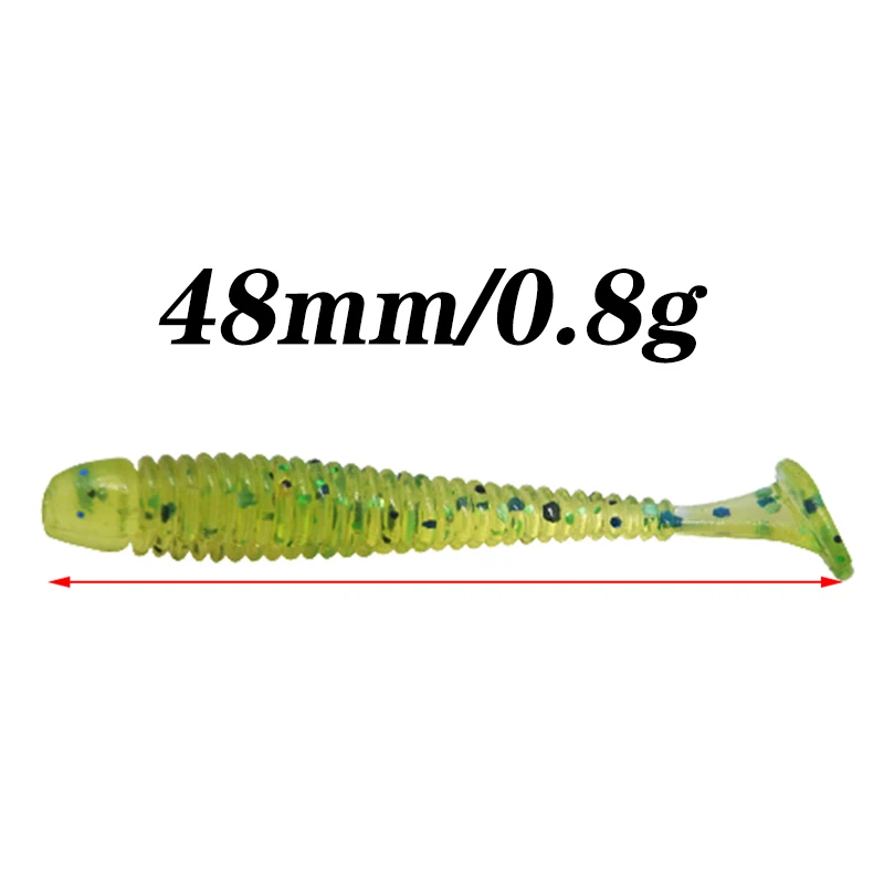 4.8cm 0.8g Impact Ring Shad Fishing Lure Worm Soft Silicone Bait Jigging Wobblers Lures Artificial Swimbait Pesca Tackle