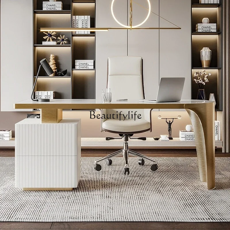 

LXItalian minimalist rock slab desk modern computer desk household small apartment simpleSSS