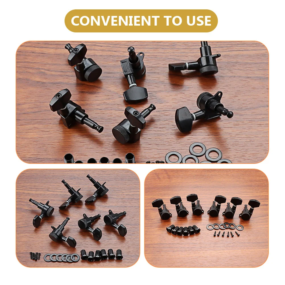 

1Set Black Guitar Machine Heads Tuning Peg Keys Tuners for Acoustic Electric Guitar Replacement Key Peg Tuning