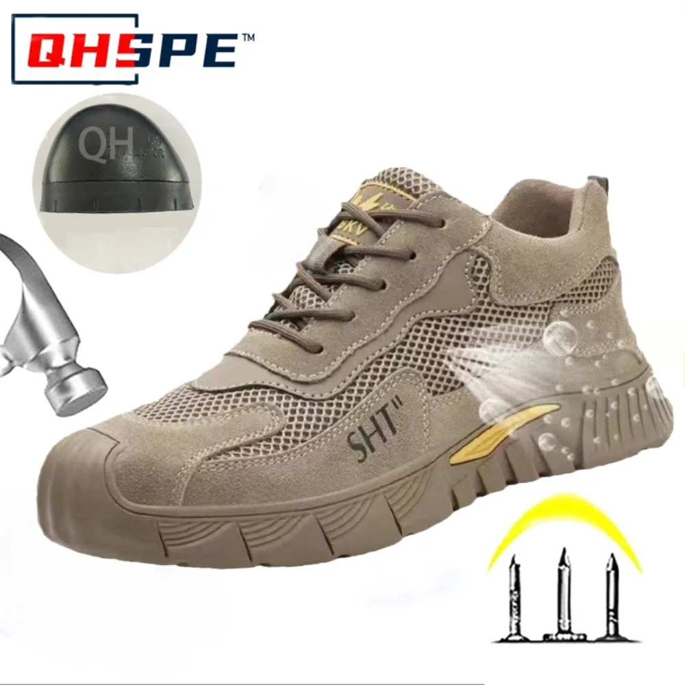 Labor Protection Shoes Steel Toe Breathable Odor Proof Capsprevent Smashing Punctures Welders Resistant  Dirt Light Safety Shoes