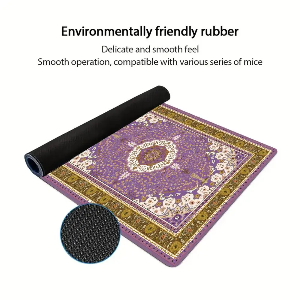 Nuovo tappetino per mouse stile tappeto persiano Tappetino per mouse da gioco di grandi dimensioni XXL Bordo cucito antiscivolo Tastiera per giocatori Tappetino per tablet portatile Tappetino per PC