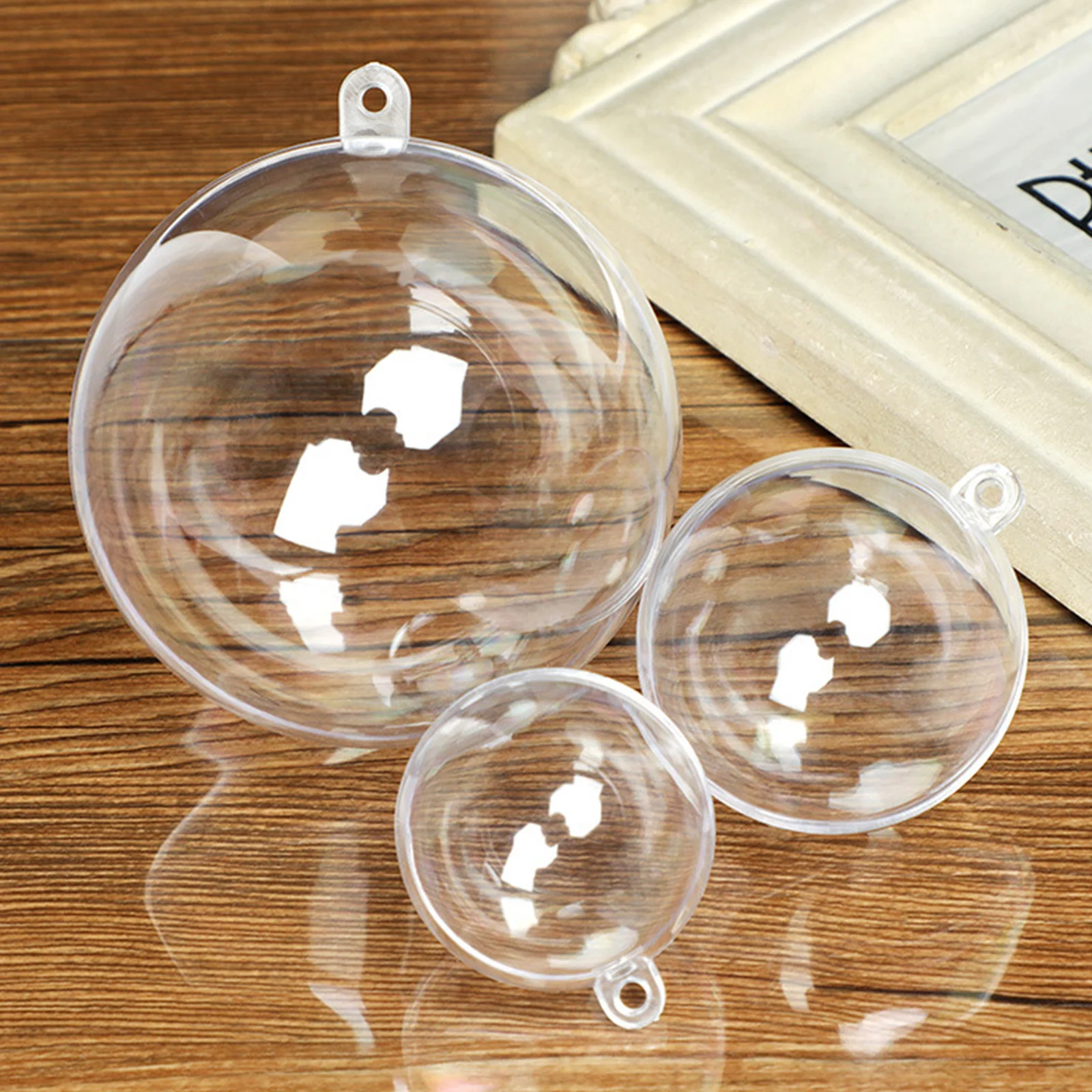 Transparent Plastic Acrylic Ball Atmosphere Layout Decorative Ball Suitable for Hanging Ornaments Home Wedding Party Gift Box