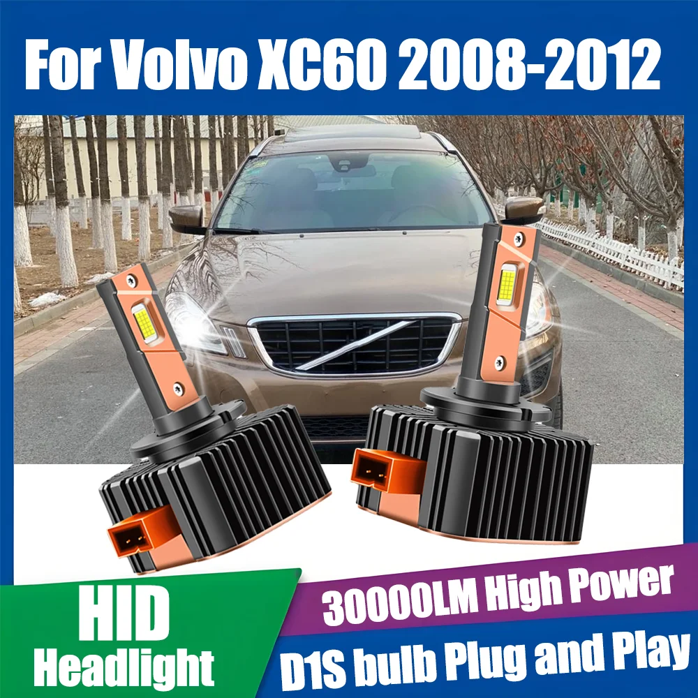 

2 шт. D1S 120 Вт автоматические HID ксеноновые фары Canbus светодиодные фары 30000LM 6000K супер белый Plug & Play 12 В для Volvo XC60 2008-2012