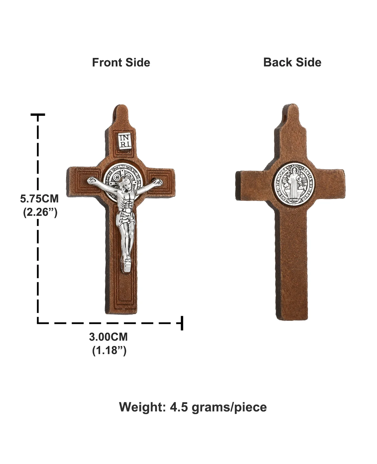 Diyalo 5 Teile/los Holz Exorzismus St.Benedict Kruzifix Kreuz Anhänger für DIY Rosenkranz Halskette Armband Chaplet Schmuck Machen Teile – Detail 9