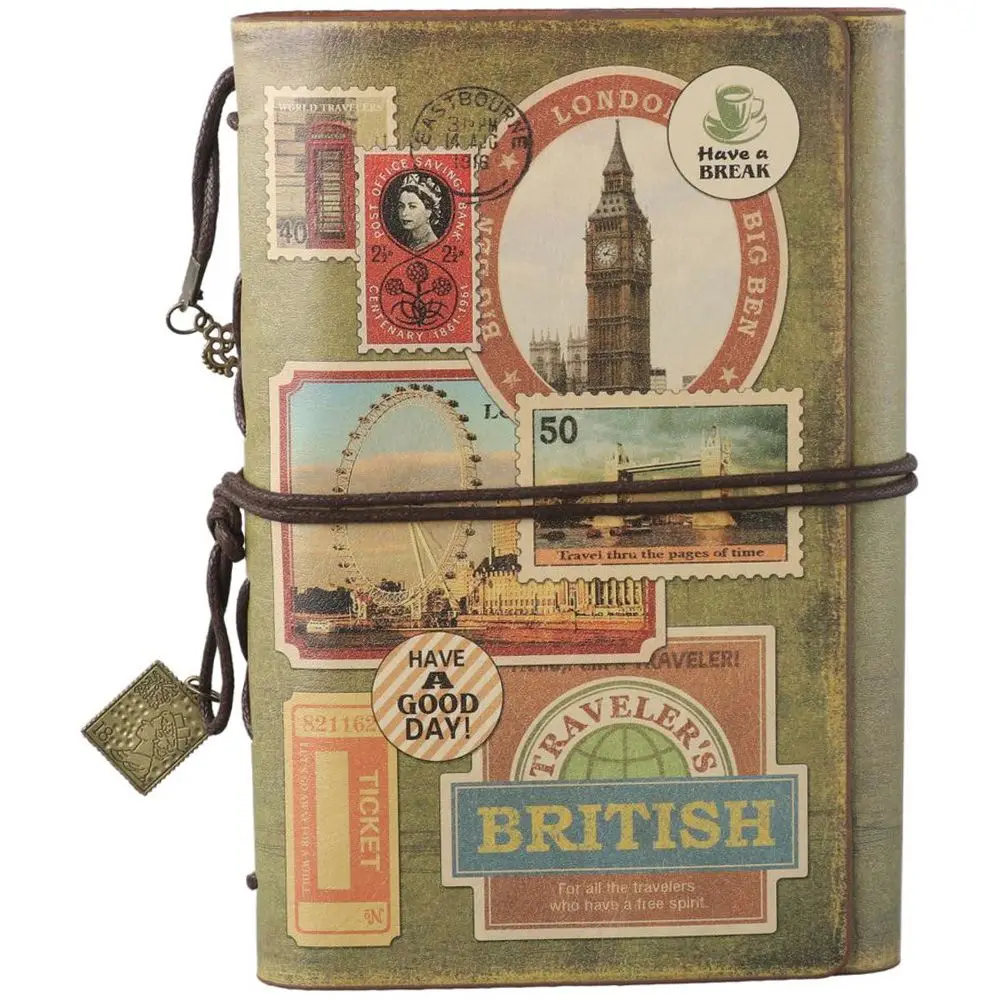 Journal de voyage vintage, carnet de voyage classique rechargeable, bloc-notes en cuir, cadeau