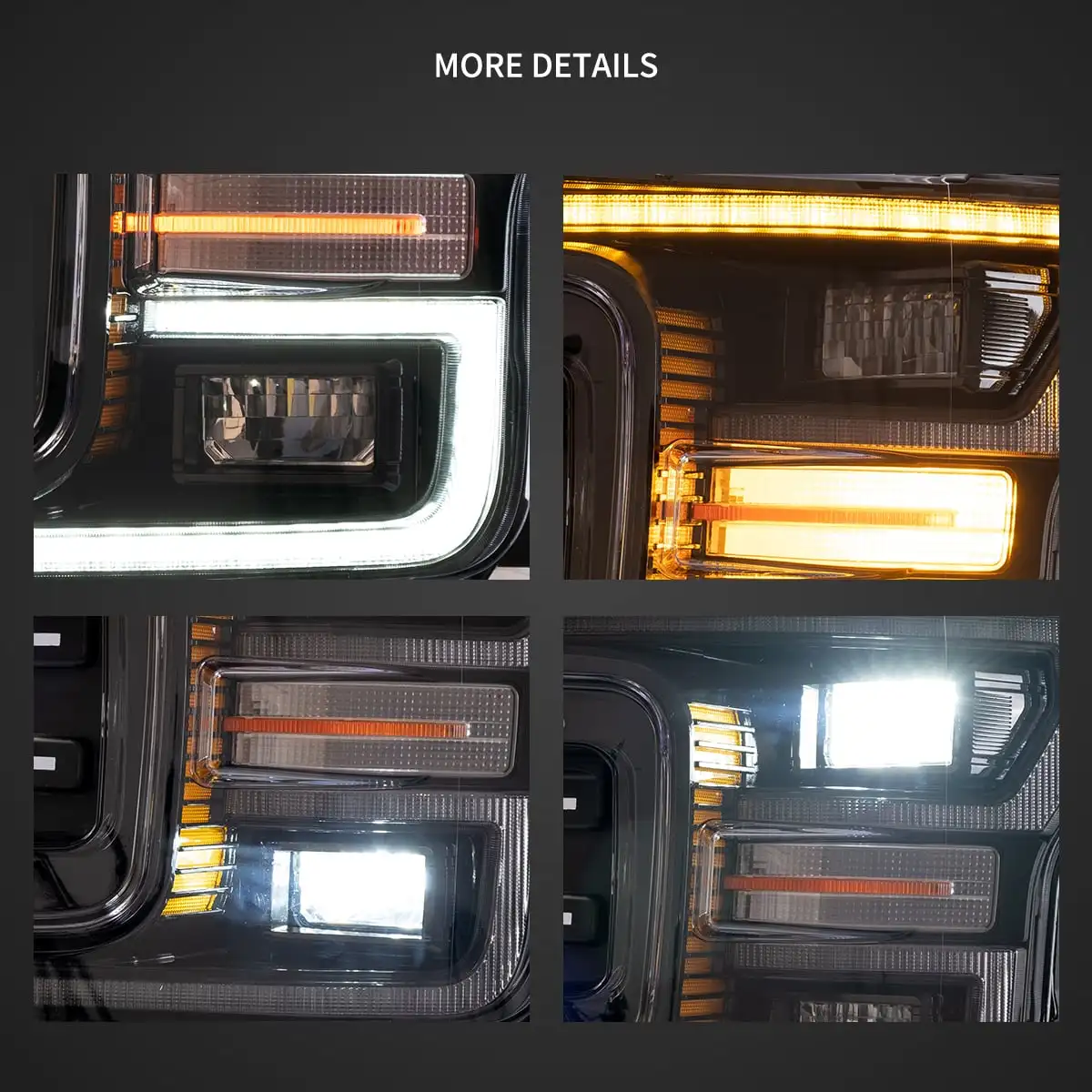 Vland 2018–2020 F-150 LED Dual Beam Projector Headlights with Start-Up Animation