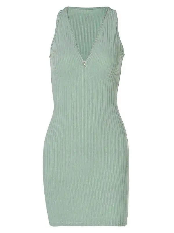 2022 Summer New Sexy Sweet V-Neck Wrap Hip Slim Fit Temperament Color Spicy Girl Dress Wrap Waist Breast Wrapping UZEH