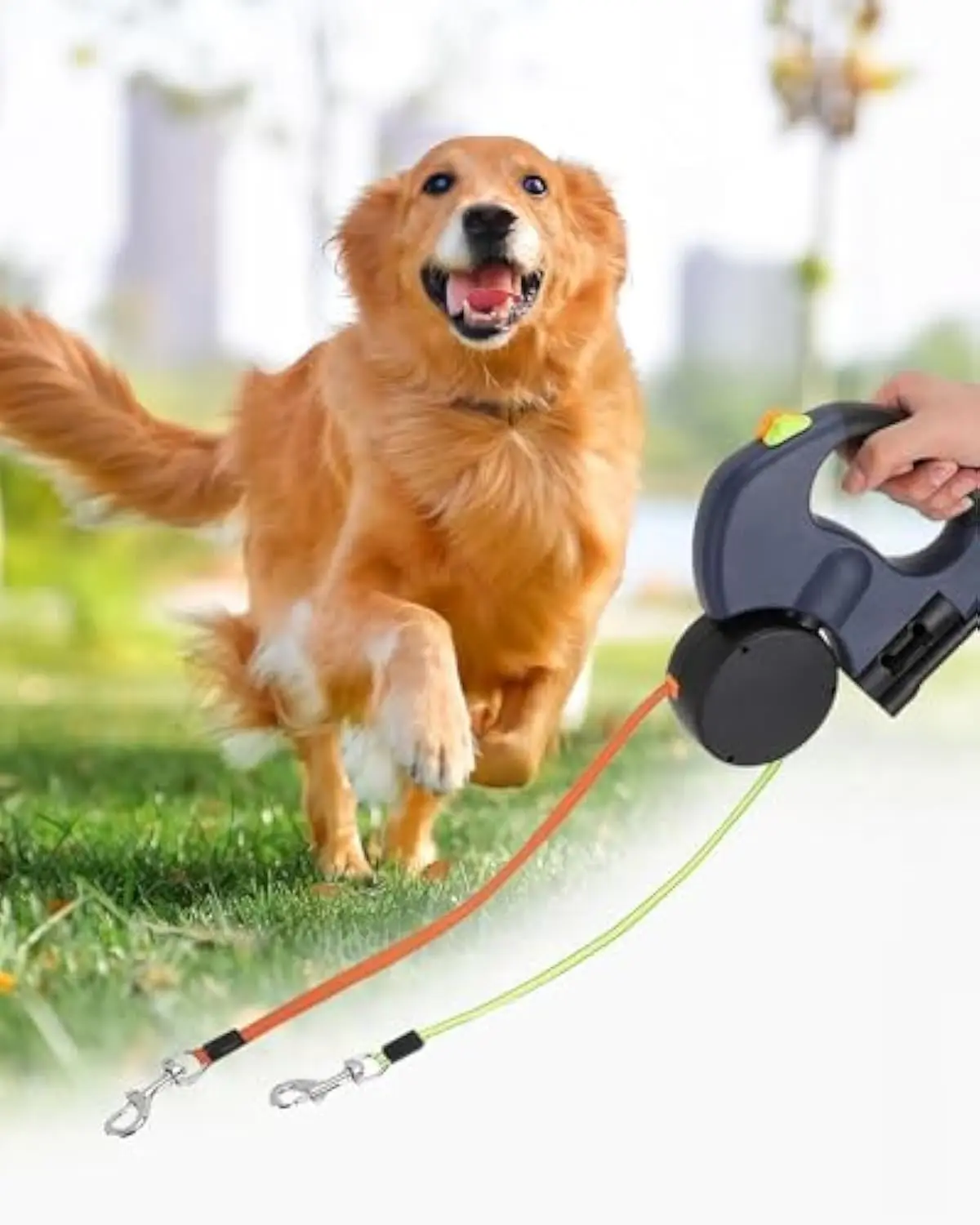 3m Retractable Dog Leash For Small Dogs Reflective Dual Pet Leash Lead 360 Swivel No Tangle Double Dog Walking Leash With Lights