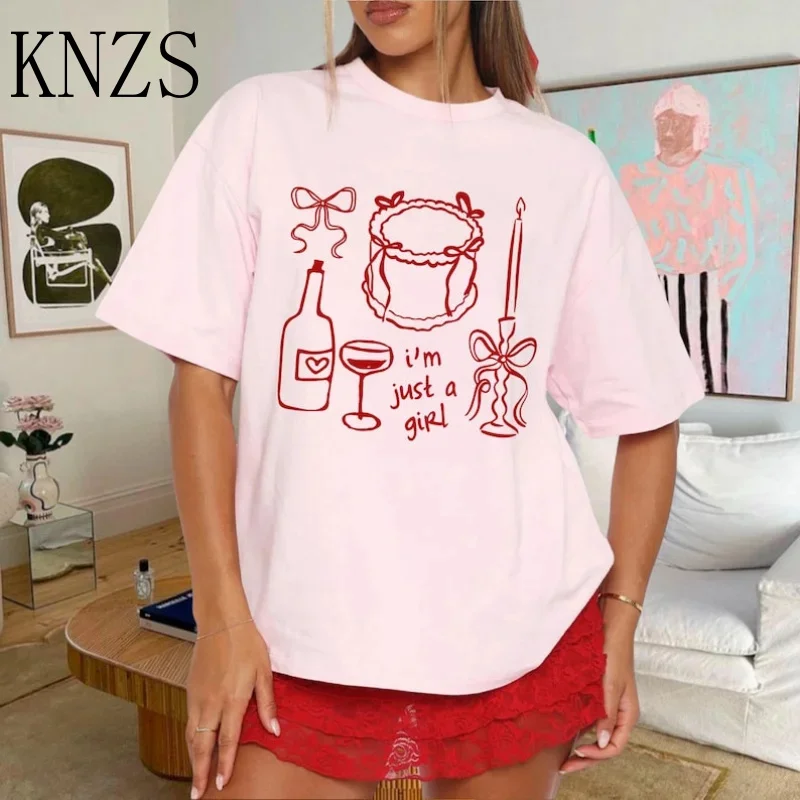 

I'm Just A Girl T-shirt Girl Dinner t shirt Coquette Love Edition Regular Fit Shirt Valentines Day t shirt Valentine Gifts