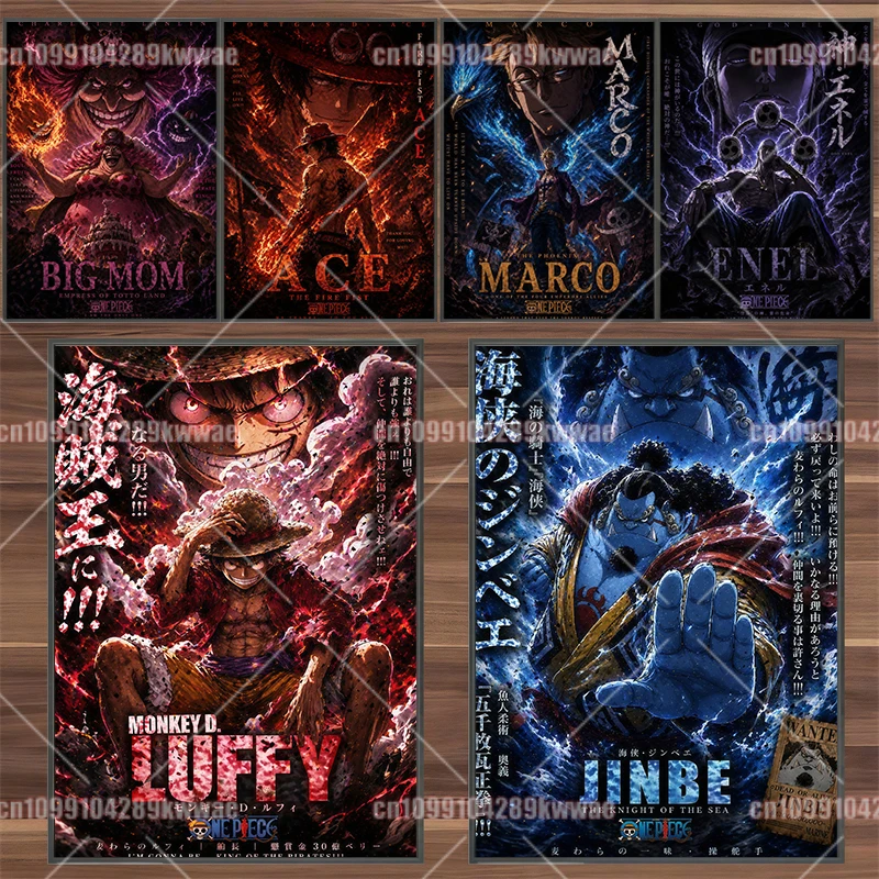 

One Piece Series Canvas Painting Luffy Hancock Sanji Ace Zoro Anime Poster Bedroom Decoration Hanging Painting Children's Gift