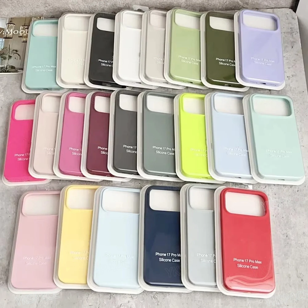 32 Colors Luxury Liquid Silicone Case For iPhone Air 17 16 Pro MAX Plus Soft Smooth Matte Frosted Phone Cover