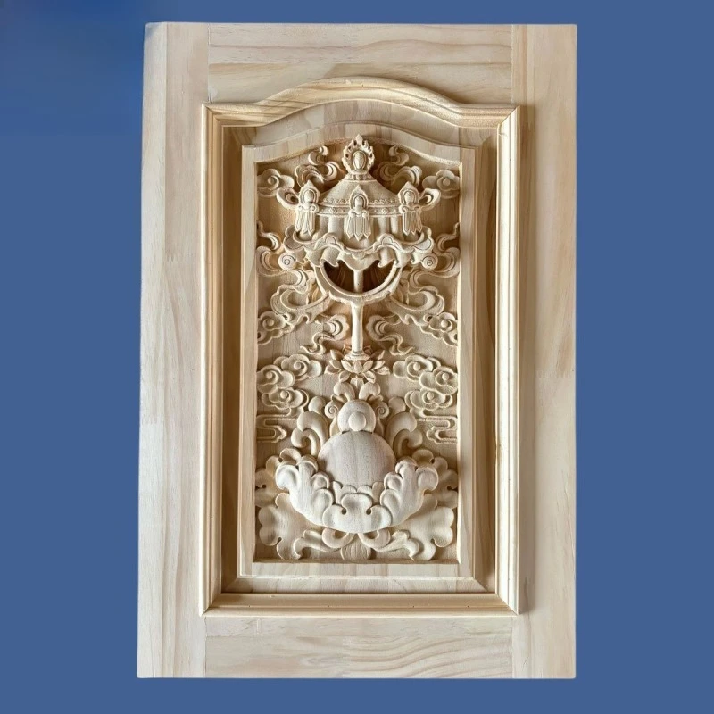Decal carving eight treasures hollow background wall antique decoration cabinet door