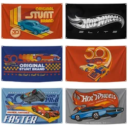 2×3ft 3×5ft Hot Wheels Flag Polyester Digital Printed Racing Car Banner Tapestry Curtain For Decor