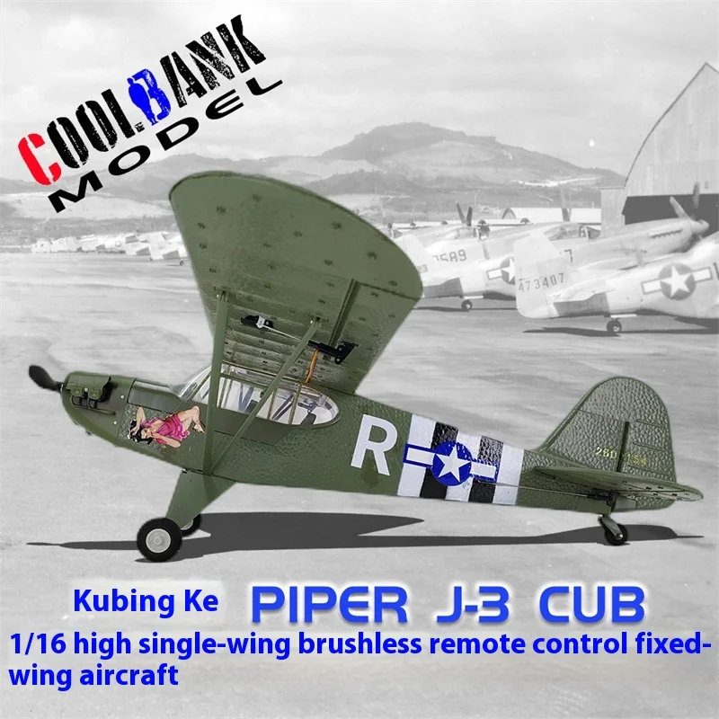 1/16 World War Ii Remote Control Aircraft Model J3 Brushless Four-way Six-axis 3d Fixed Wing Aircraft Model Toy Boy's Birthday