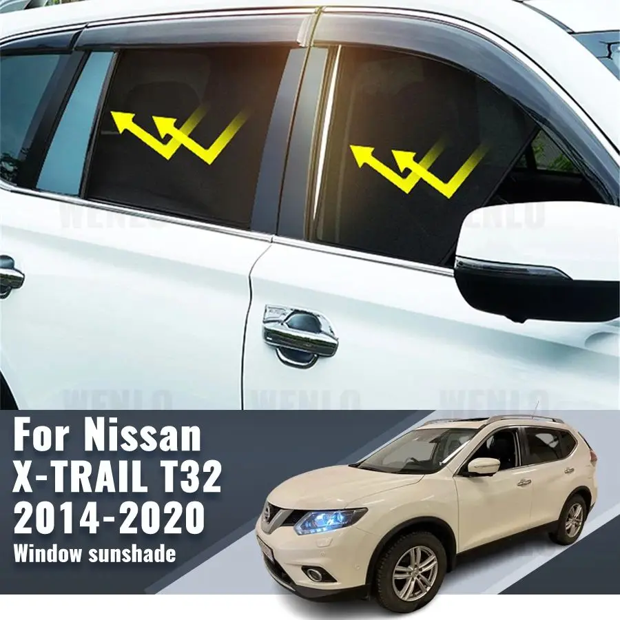 

For Nissan X-TRAIL T32 2013-2021 XTRAIL Rogue Magnetic Car Sunshade Front Windshield Curtain Rear Side Window Sun Shades Shield