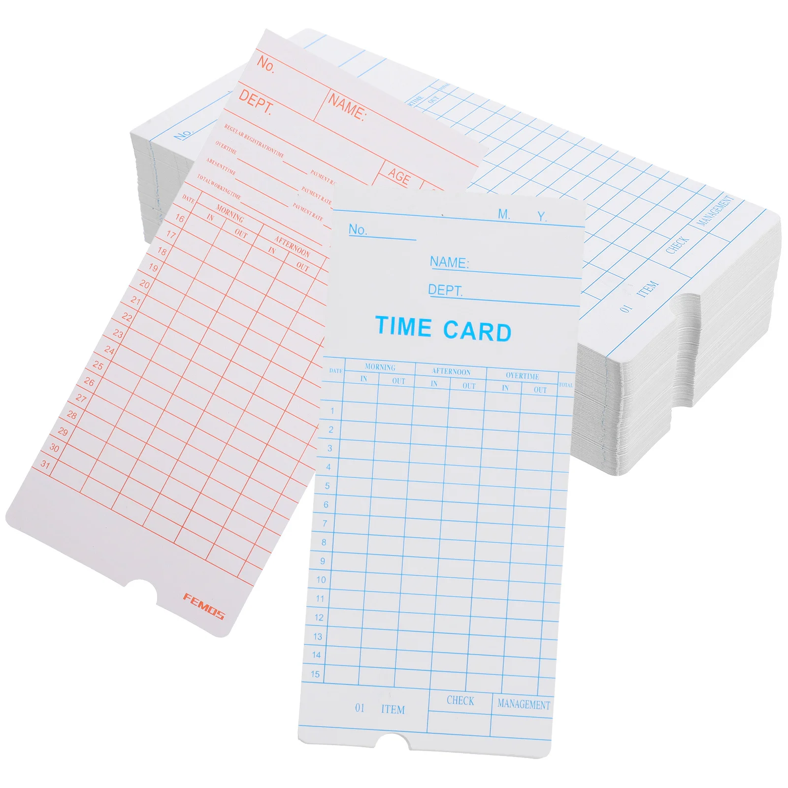 

100Pcs Cost-Effective Office Use Time Cards High-Grade Paper Attendance Recording Sheets Practical Employee Timecards