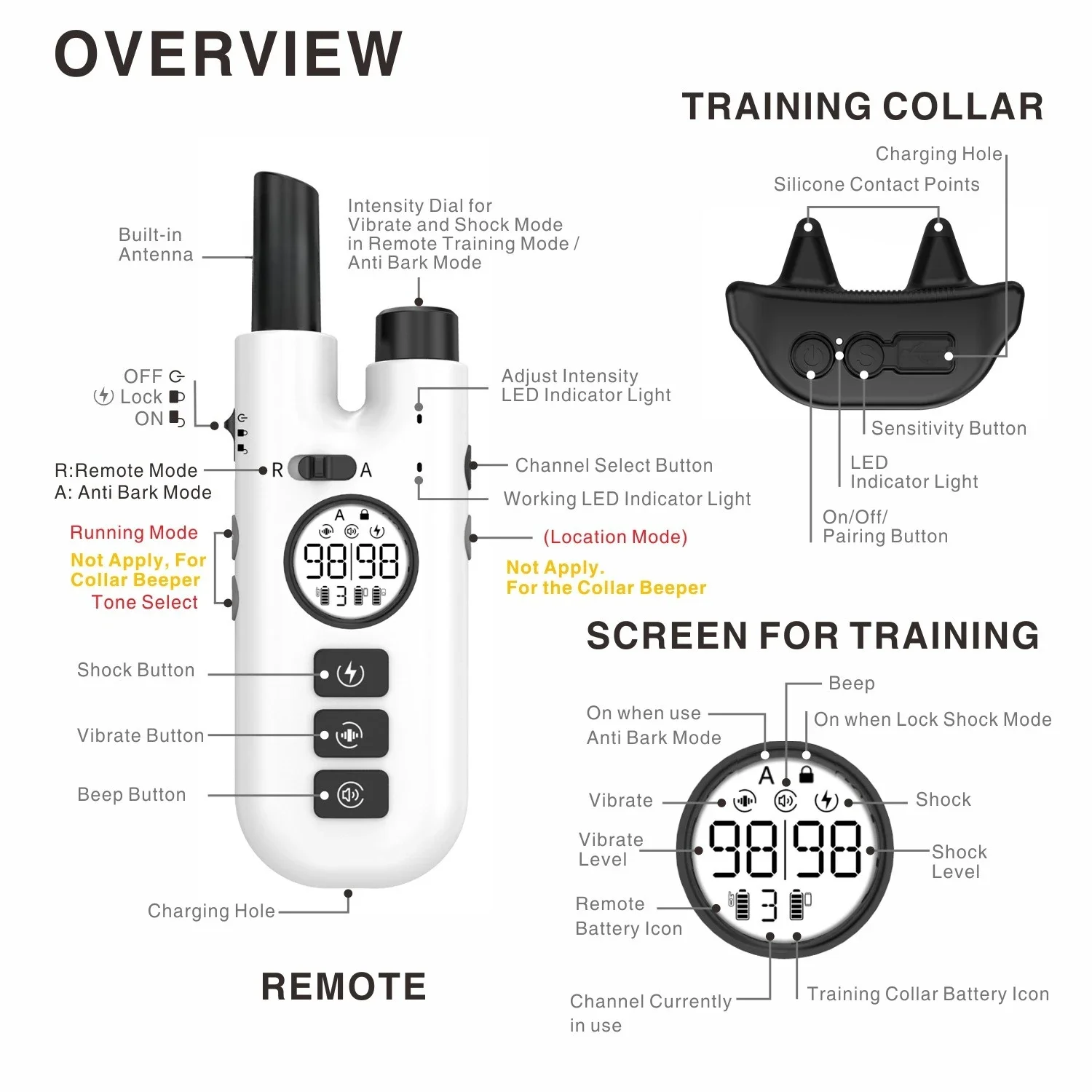 Remote Control Dog Trainer Automatic Barking Stopper Electronic Training Collar Pet Supplies