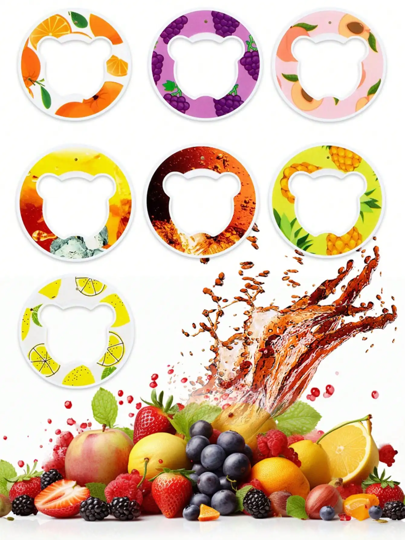 1pc/2pcs/5pcs random flavored aromatic ring with various fruit beverage flavor pods, suitable for travel, sports