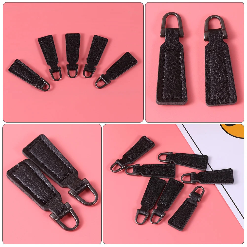 

25Pcs Detachable Zipper Heads PU for Bags Jackets Pants Luggage Durable Practical Easy to Use Zipper Puller Tabs