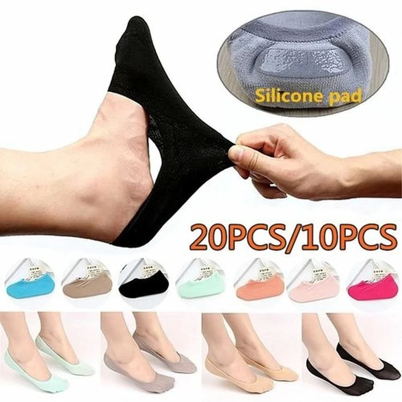 10 Paren/partij Vrouwen Onzichtbare Sokken Antislip Loafer Boot Voering Enkelsokken Comfortabele Sokken Vrouwen Accessoires Verschillende Kleuren