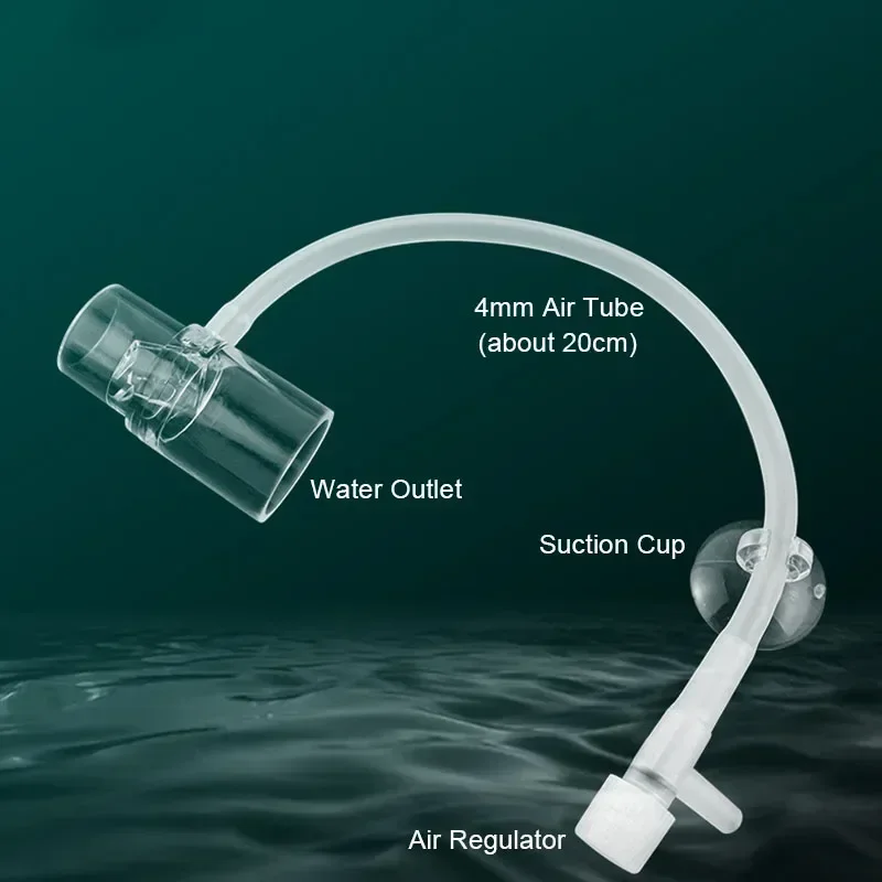 Aquarium Sauerstoff Anreicherung Adapter Zubehör Aquarium Wasser Auslass Düse Sauerstoff Gelöste Luft Diffusor Wasserpumpe Filter – Detail 6