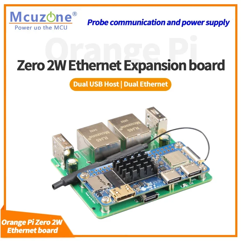 

Orange Pi Zero 2W Ethernet Expansion board, Dual USB Host and Dual Ethernet