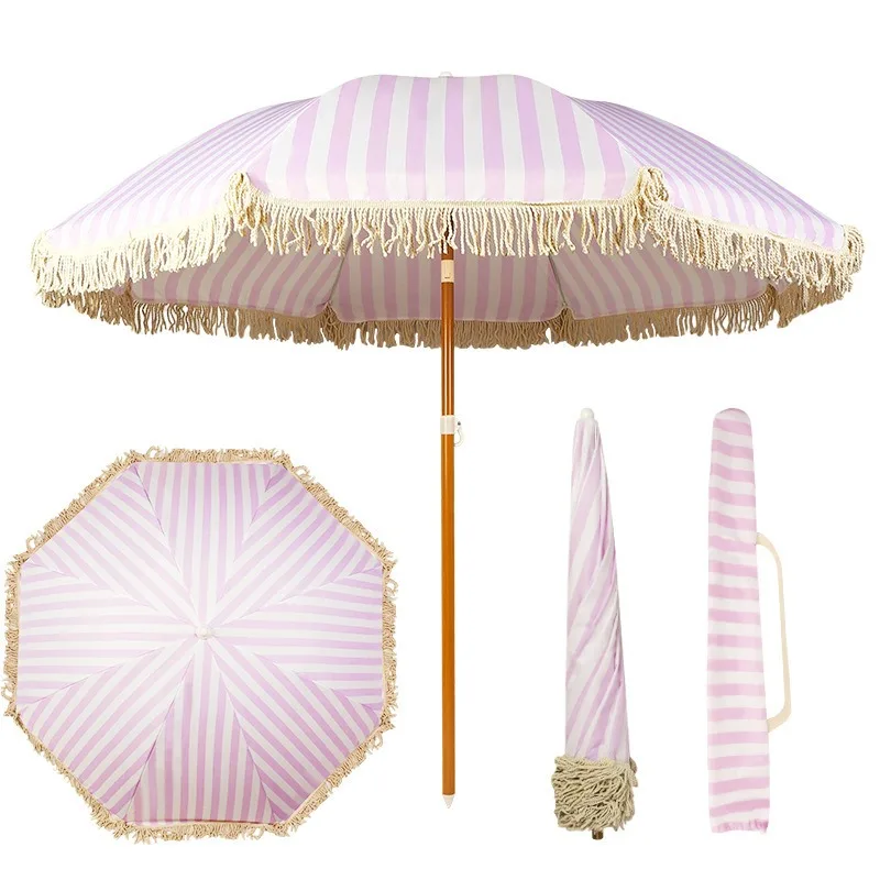 Beach leisure sunscreen umbrellas Hotel decorative courtyard Landscape umbrellas Outdoor fringed beach