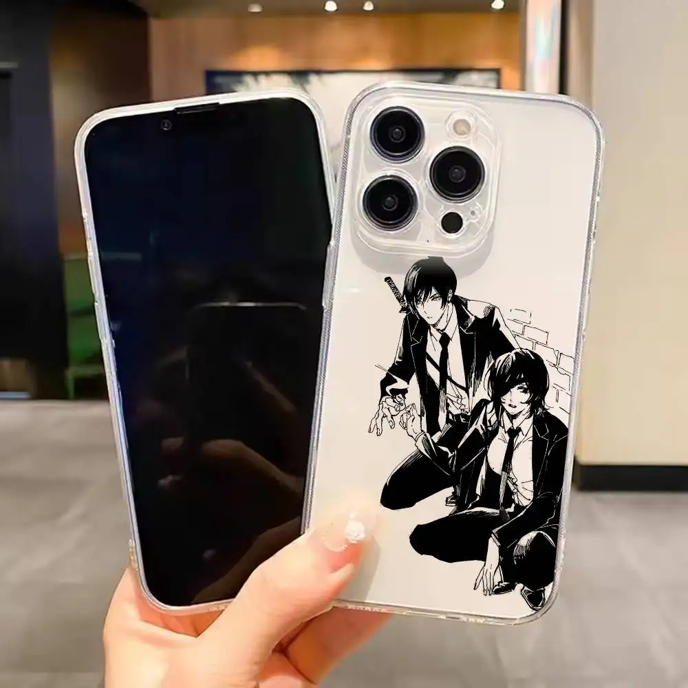 

Hayakawa Aki Chainsaw M-Man Phone Case For iPhone 17 16 15 14 13 12 11 Mini Pro Max Plus Transparent Cover