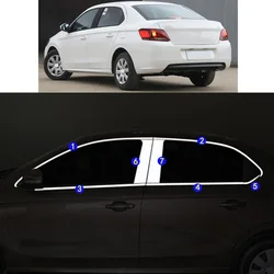 Car Sticker Garnish Pillar Window Middle Strip Trim Frame For Peugeot 301/Citroen C-Elysee 2014 2015 2016 2017 2018 2019 2020