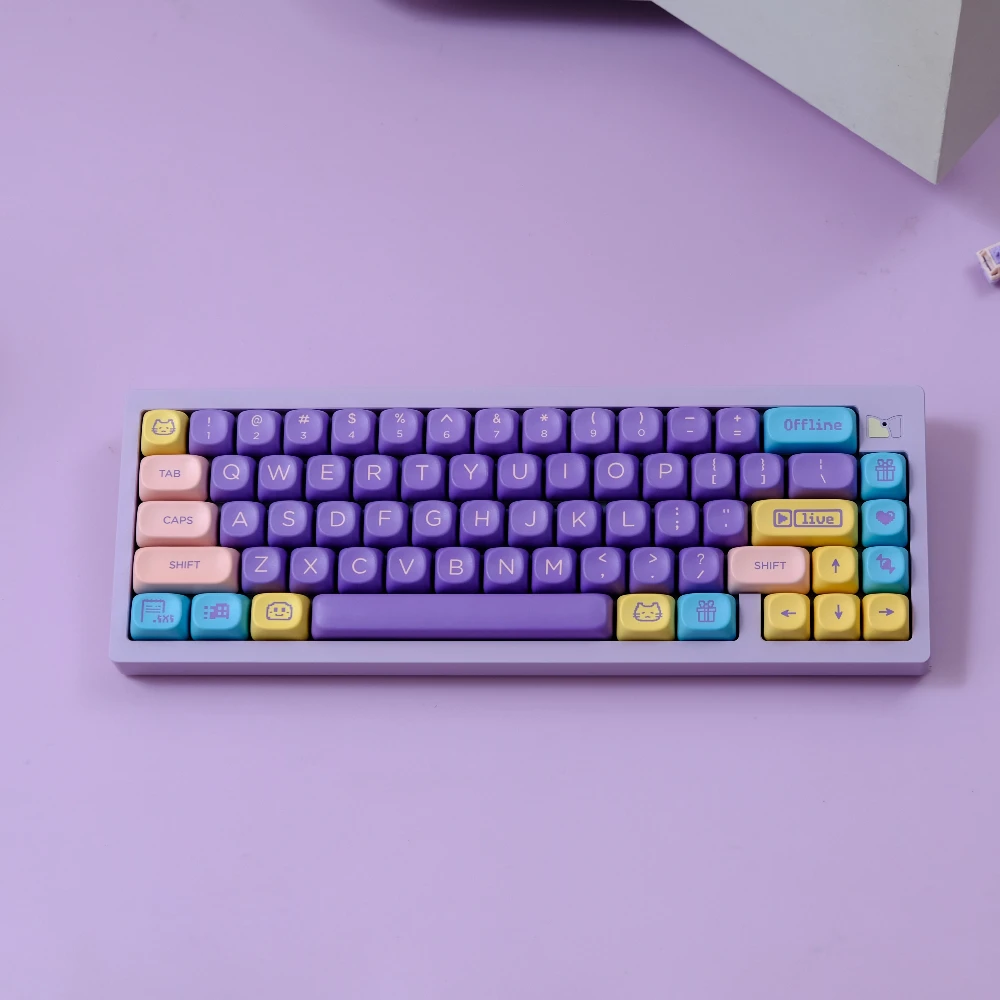 

PBT XOA MOA Profile Keycap Ассорти конфетных колпачков для клавиш с сублимационной краской для MX Switch Механическая клавиатура 61 67 75 87 96 980