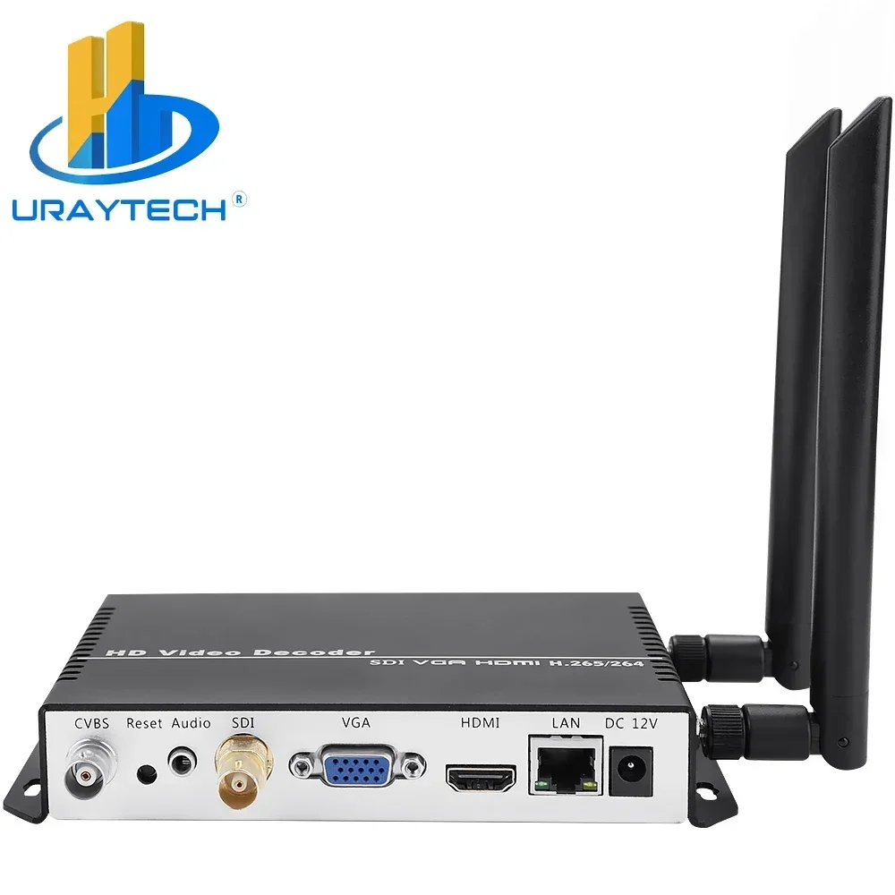 URay H.265 H.264 SDI HDMI VGA CVBS Video Streaming wifi Decoder NDI SRT HD IP Camera Decoder