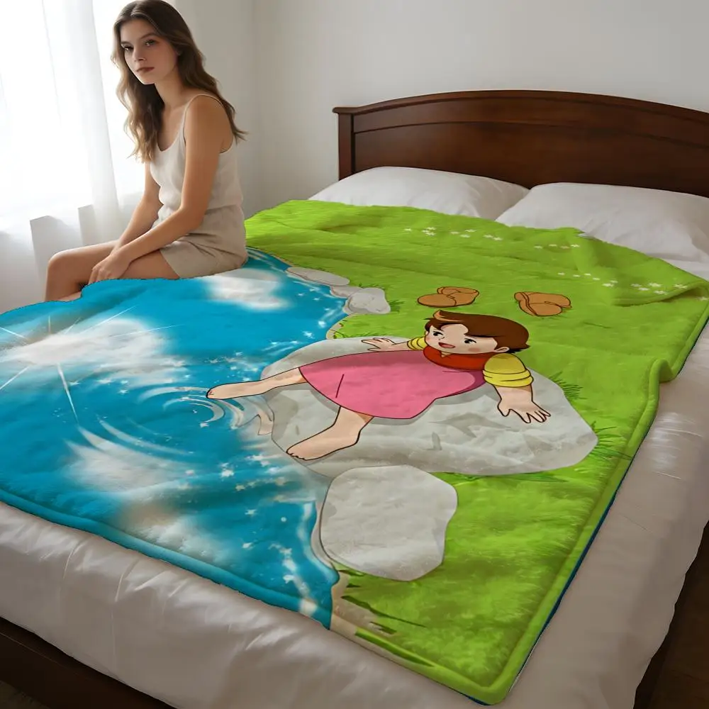Throw High-Density Short Plush Blanket For Sofa Nap Air-Conditioned Room Soft Skin-Friendly Anime Heidi,a Girl Of The Alps ICONS