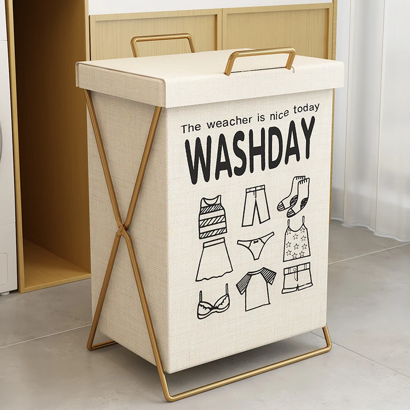 

Dirty laundry basket, household foldable storage basket, bedroom dormitory laundry bucket with lid