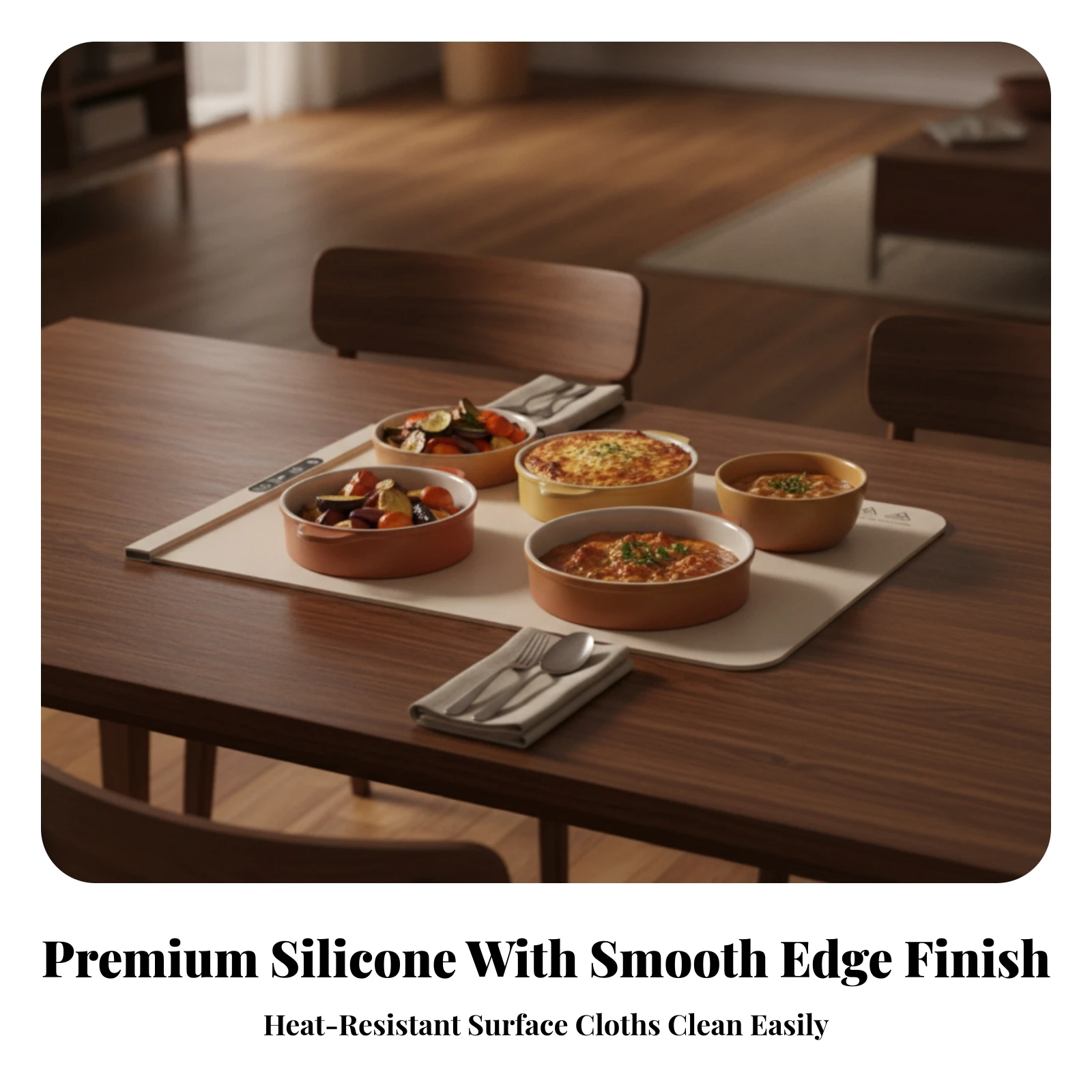 Electric Food Warming Board Fast-Heating Silicone Warming Mat Appliance Heat-Resistant for Hosts, Dining Table, Buffets