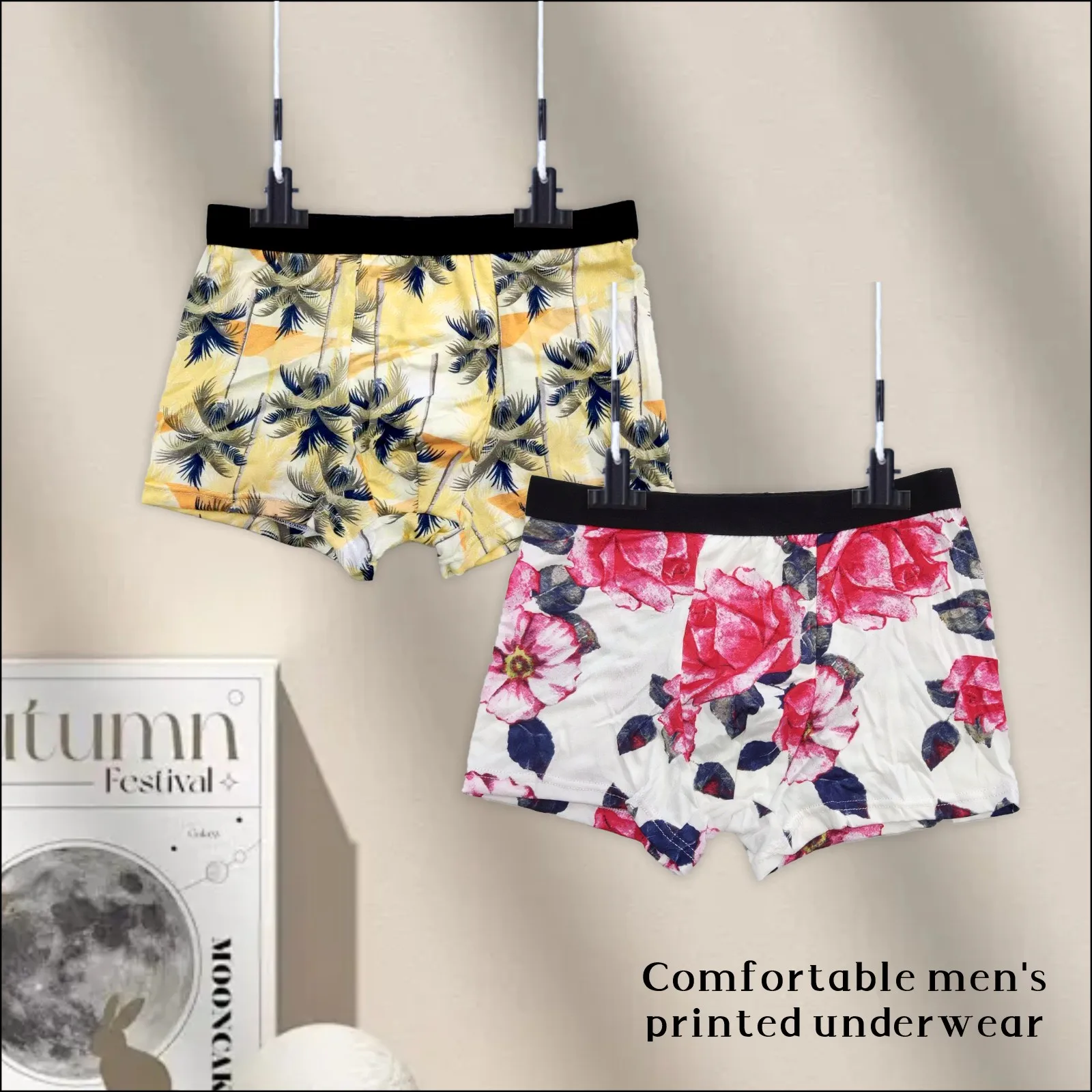 Men's Boxers, Elastic and Loose, Made of Cotton for a Skin-Friendly Feel, Suitable for Both Home and Outdoor Use