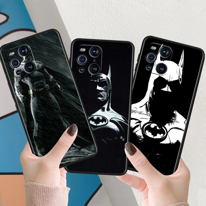 B-batmans Superhero For OPPO Find X6 X5 X3 X2 F21S F21 Pro Lite Neo Black Silicone Soft Cover Capa Phone Case