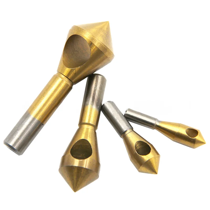 Hss Titanium Countersink Deburring Drill Taper Hole Cutter Steel/Aluminum Countersunk Head Chamfering Tools 2-5 10-15 15-20