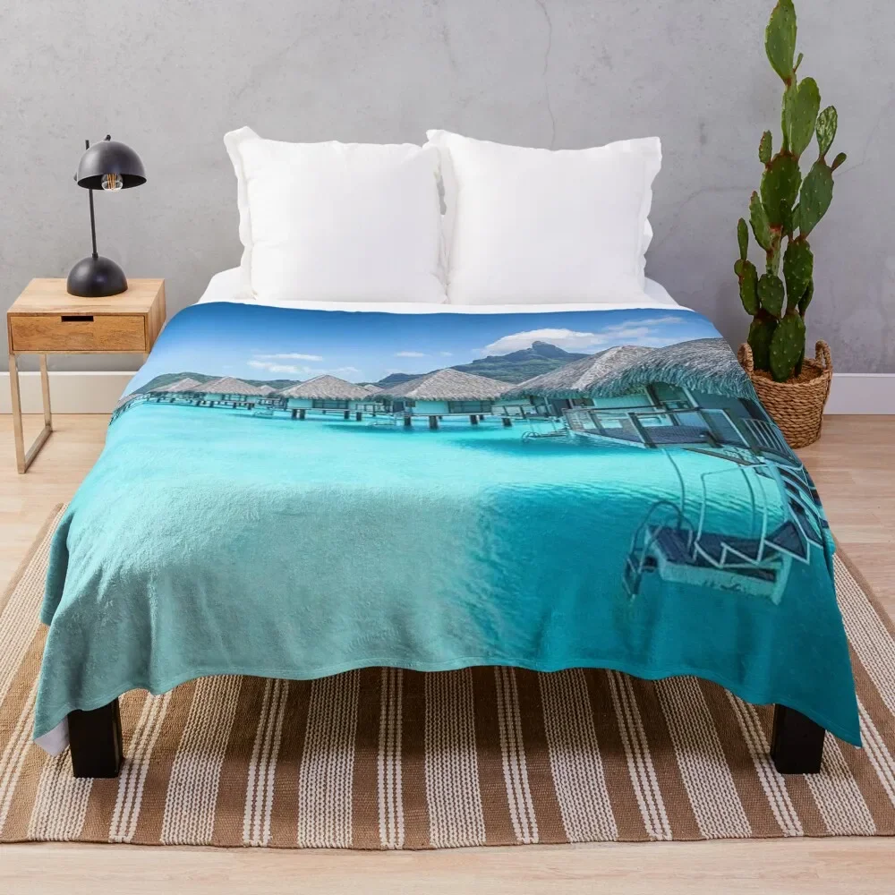 

Bora Bora, French Polynesia Throw Blanket Stylish Couch Blanket for Home Living Room