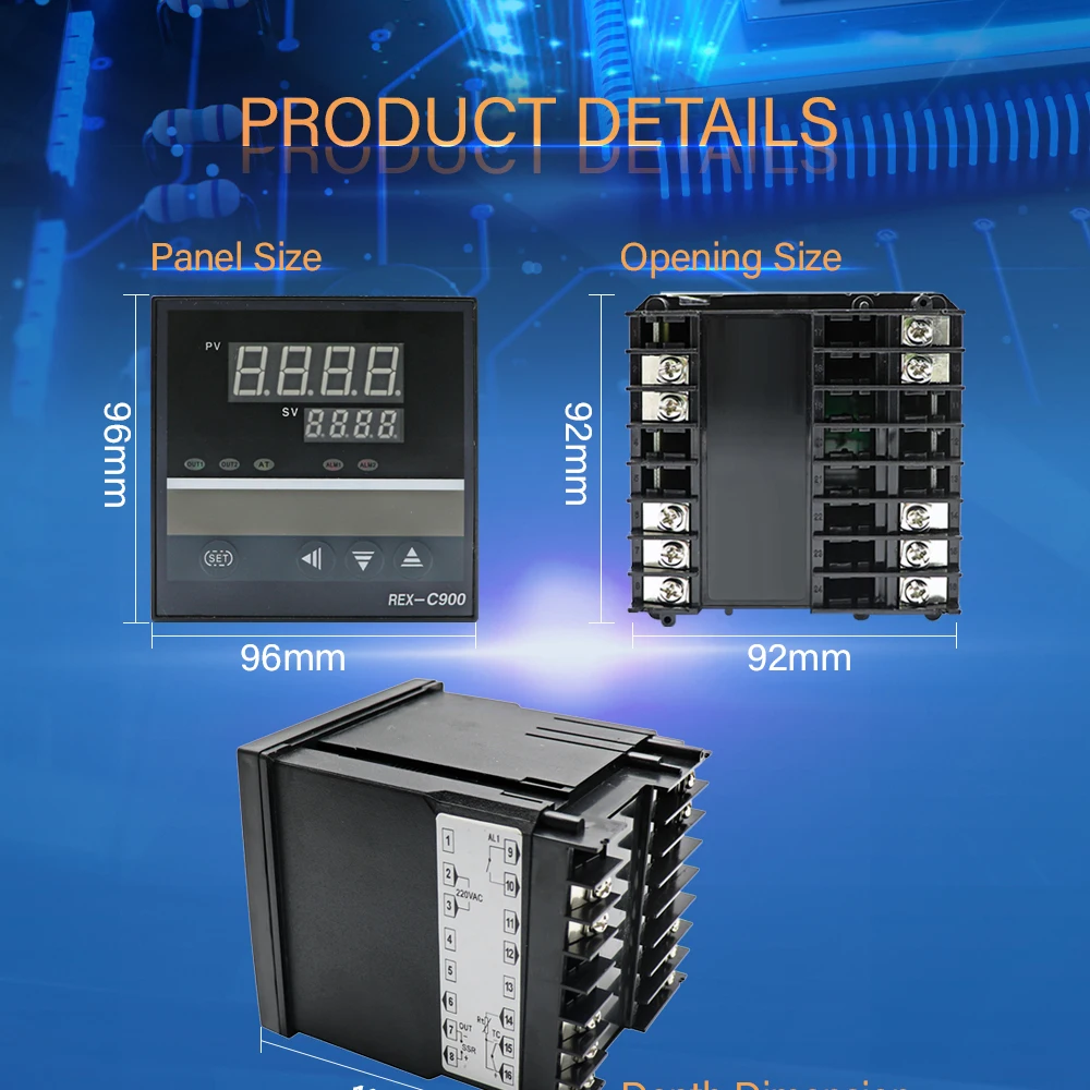 PID Digital Temperature Controller REX-C900 C 900 Universal Input Relay SSR Output for Automatic Packing Machine Thermostat Hot