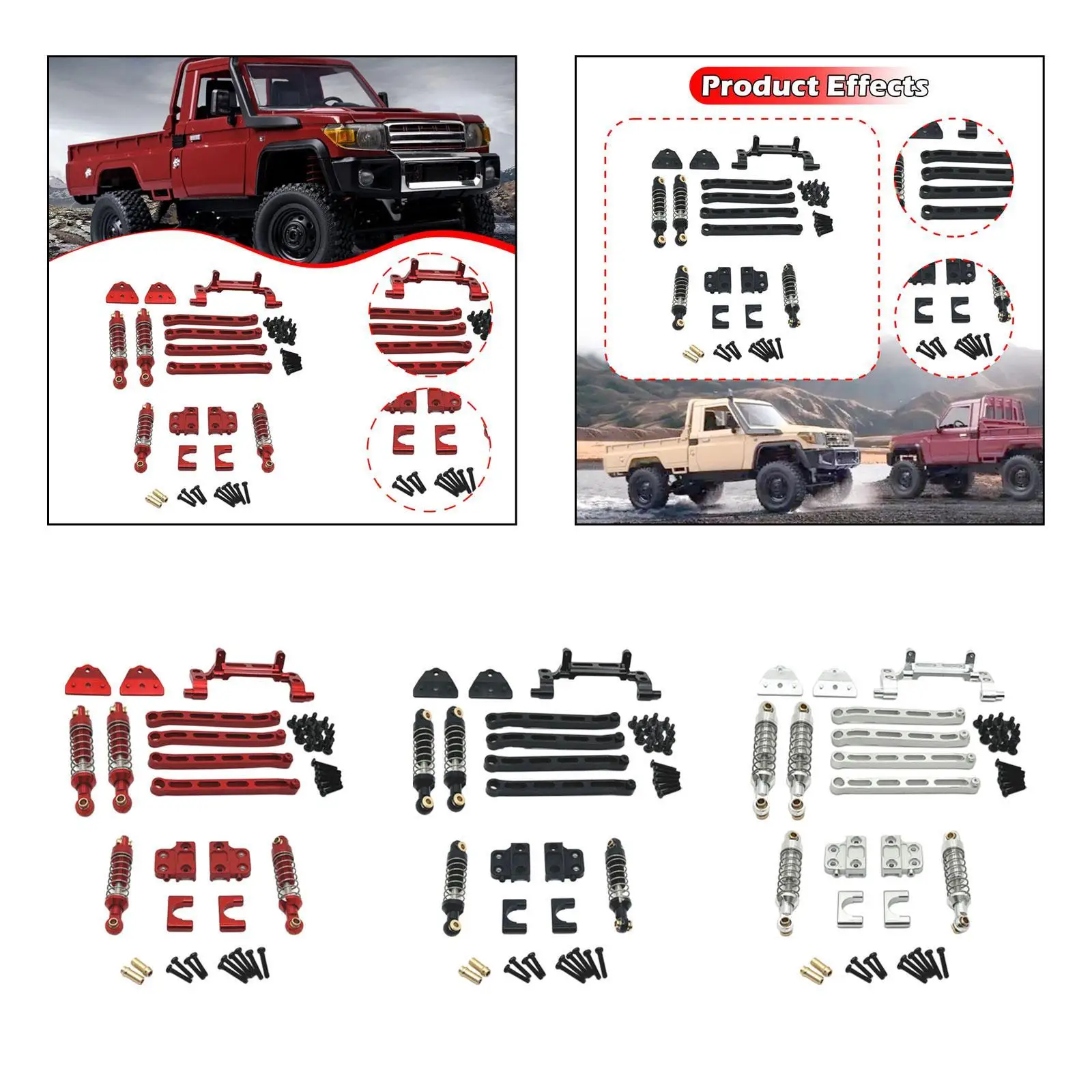 1/12 RC Car Spare Parts Kit Repair Part Replacement Metal Front Rear Shock Absorber for MN82 MN82S Model Truck DIY Parts RC Car